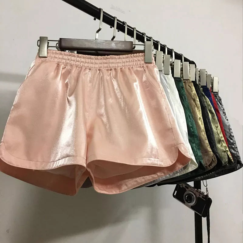10 Colors Fashion Bright High Waist Shorts Women Summer Loose Wide Leg Shorts Hotpants Short Femme Beach Sexy Mini Shorts C6111